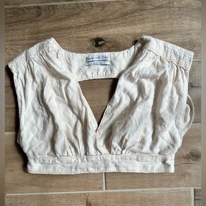 beige crop top